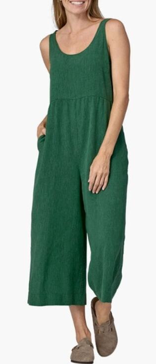 Patagonia Pants - PATAGONIA Garden Island Hemp Blend Wide Leg Cropped Jumpsuit Size L